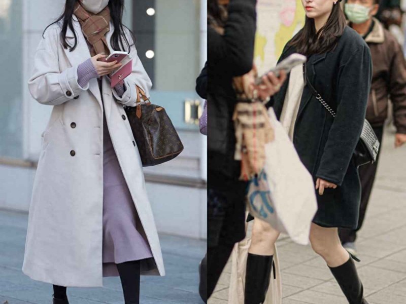 冬日穿搭指南：日本台湾女生街拍惊艳，大衣+裸靴显高又提气质